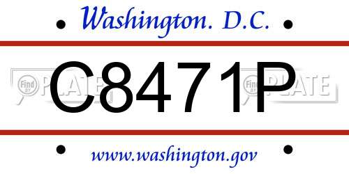 C8471P District Of Columbia License Plate
