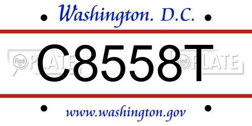 C8558T District Of Columbia License Plate