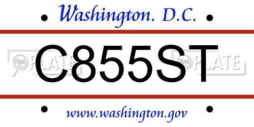 C855ST District Of Columbia License Plate