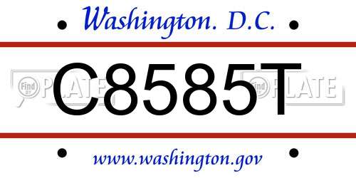 C8585T District Of Columbia License Plate