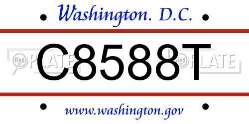 C8588T District Of Columbia License Plate