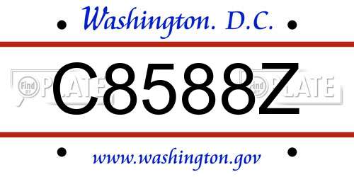 C8588Z District Of Columbia License Plate
