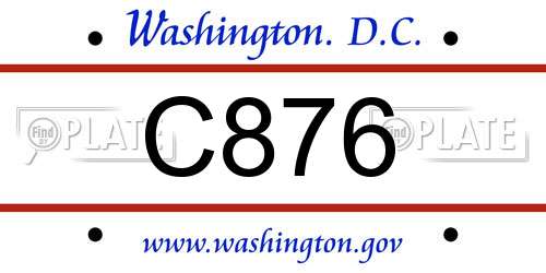 C876 District Of Columbia License Plate