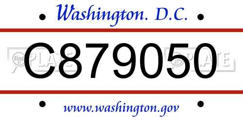 C879050 District Of Columbia License Plate