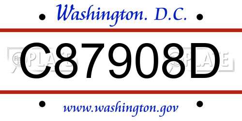 C87908D District Of Columbia License Plate