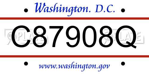 C87908Q District Of Columbia License Plate
