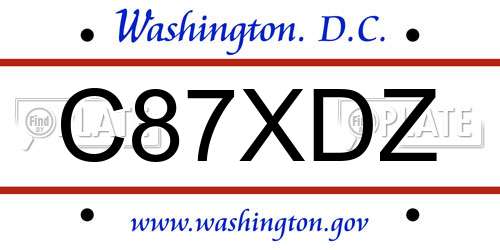 C87XDZ District Of Columbia License Plate