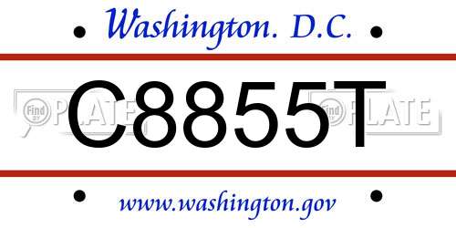 C8855T District Of Columbia License Plate