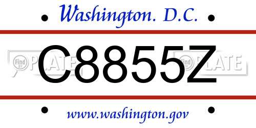 C8855Z District Of Columbia License Plate