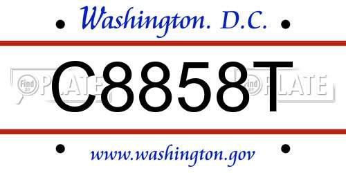C8858T District Of Columbia License Plate