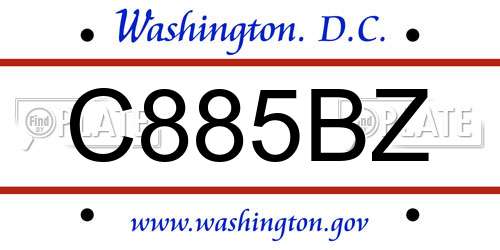C885BZ District Of Columbia License Plate