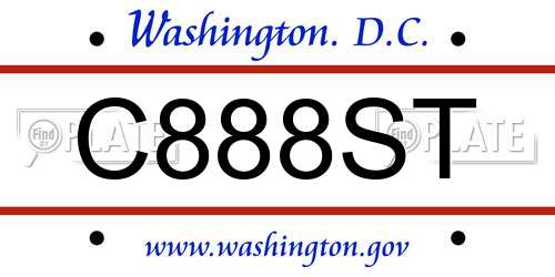 C888ST District Of Columbia License Plate
