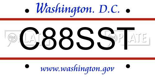C88SST District Of Columbia License Plate