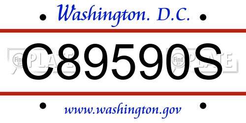 C89590S District Of Columbia License Plate