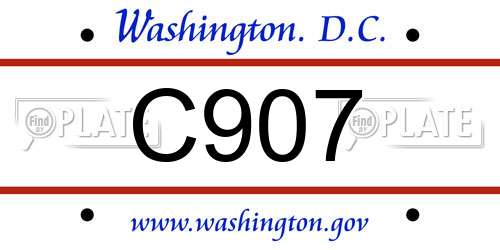 C907 District Of Columbia License Plate