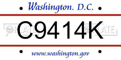 C9414K District Of Columbia License Plate