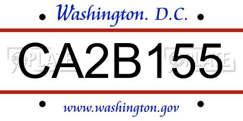 CA2B155 District Of Columbia License Plate