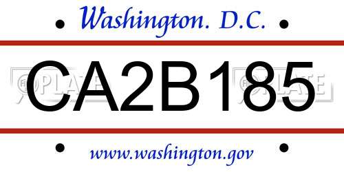 CA2B185 District Of Columbia License Plate