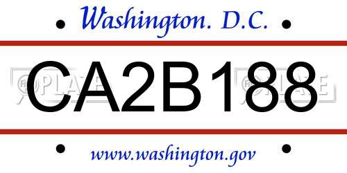 CA2B188 District Of Columbia License Plate