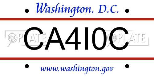 CA4I0C District Of Columbia License Plate