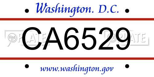 CA6529 District Of Columbia License Plate