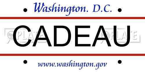 CADEAU District Of Columbia License Plate