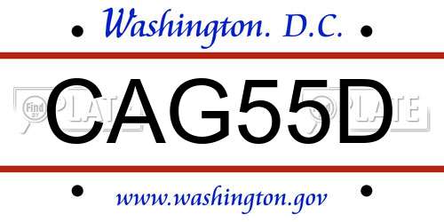 CAG55D District Of Columbia License Plate