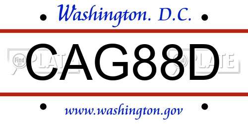 CAG88D District Of Columbia License Plate