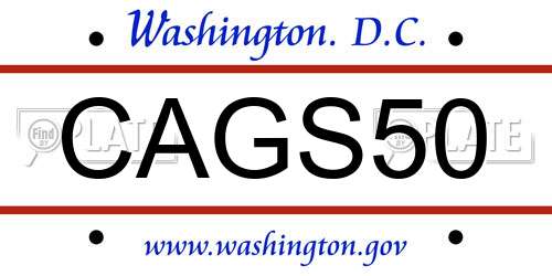 CAGS50 District Of Columbia License Plate