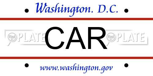 CAR District Of Columbia License Plate