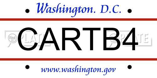 CARTB4 District Of Columbia License Plate