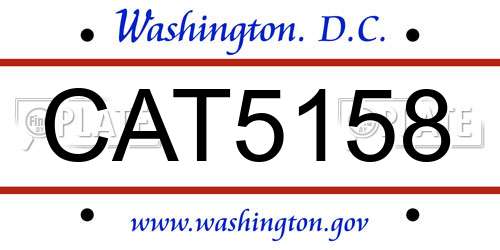 CAT5158 District Of Columbia License Plate