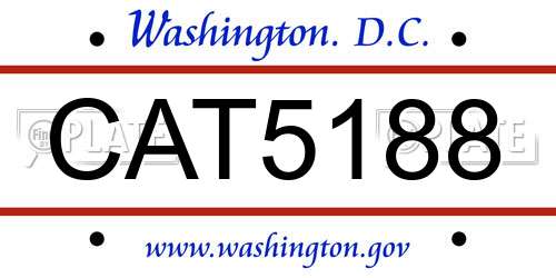 CAT5188 District Of Columbia License Plate