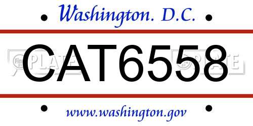 CAT6558 District Of Columbia License Plate