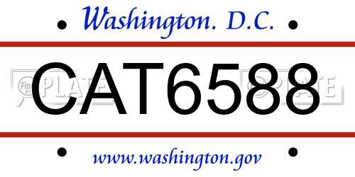 CAT6588 District Of Columbia License Plate