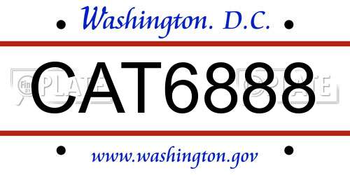CAT6888 District Of Columbia License Plate