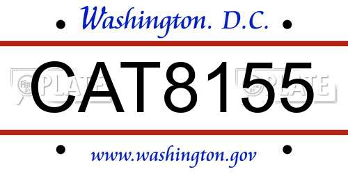 CAT8155 District Of Columbia License Plate