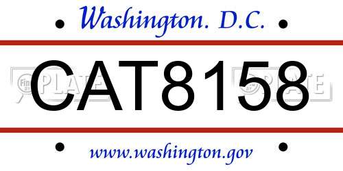 CAT8158 District Of Columbia License Plate