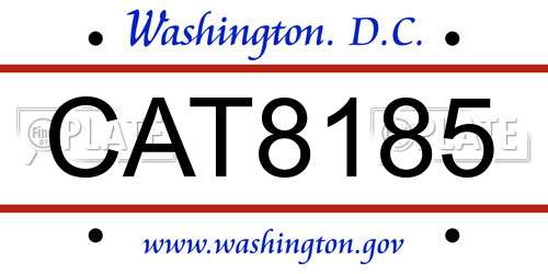CAT8185 District Of Columbia License Plate