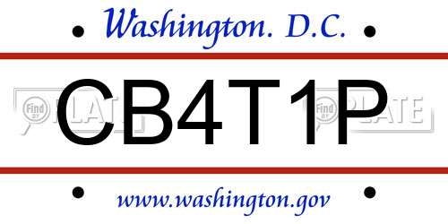CB4T1P District Of Columbia License Plate