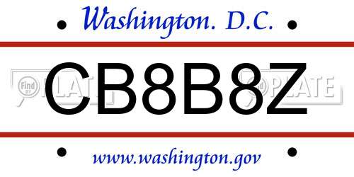 CB8B8Z District Of Columbia License Plate