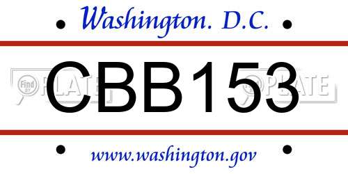 CBB153 District Of Columbia License Plate