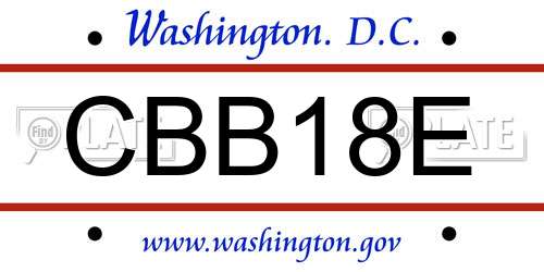 CBB18E District Of Columbia License Plate