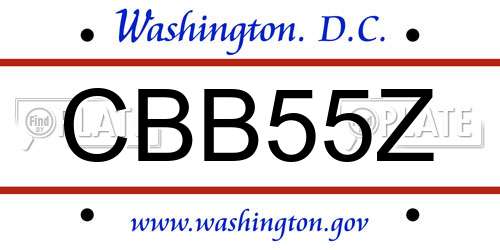 CBB55Z District Of Columbia License Plate