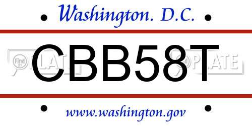 CBB58T District Of Columbia License Plate