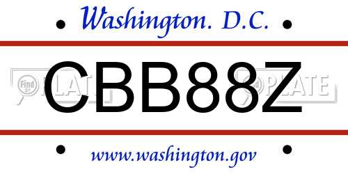 CBB88Z District Of Columbia License Plate