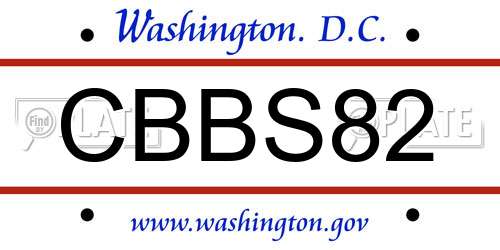 CBBS82 District Of Columbia License Plate