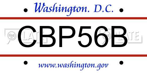 CBP56B District Of Columbia License Plate