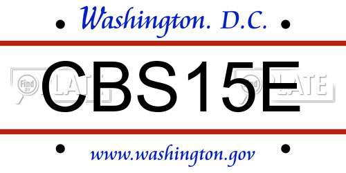 CBS15E District Of Columbia License Plate