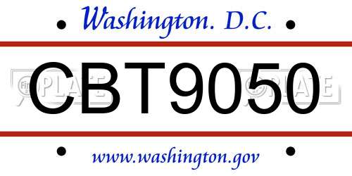 CBT9050 District Of Columbia License Plate